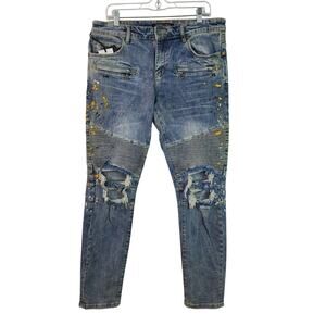 Embellish NYC Jeans Distressed Splattered NEW 34 x 31